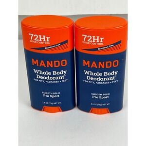 Lot of 2 Mando Whole Body Deodorant Stick Pro Sport 2.6 oz Each - New & Sealed
